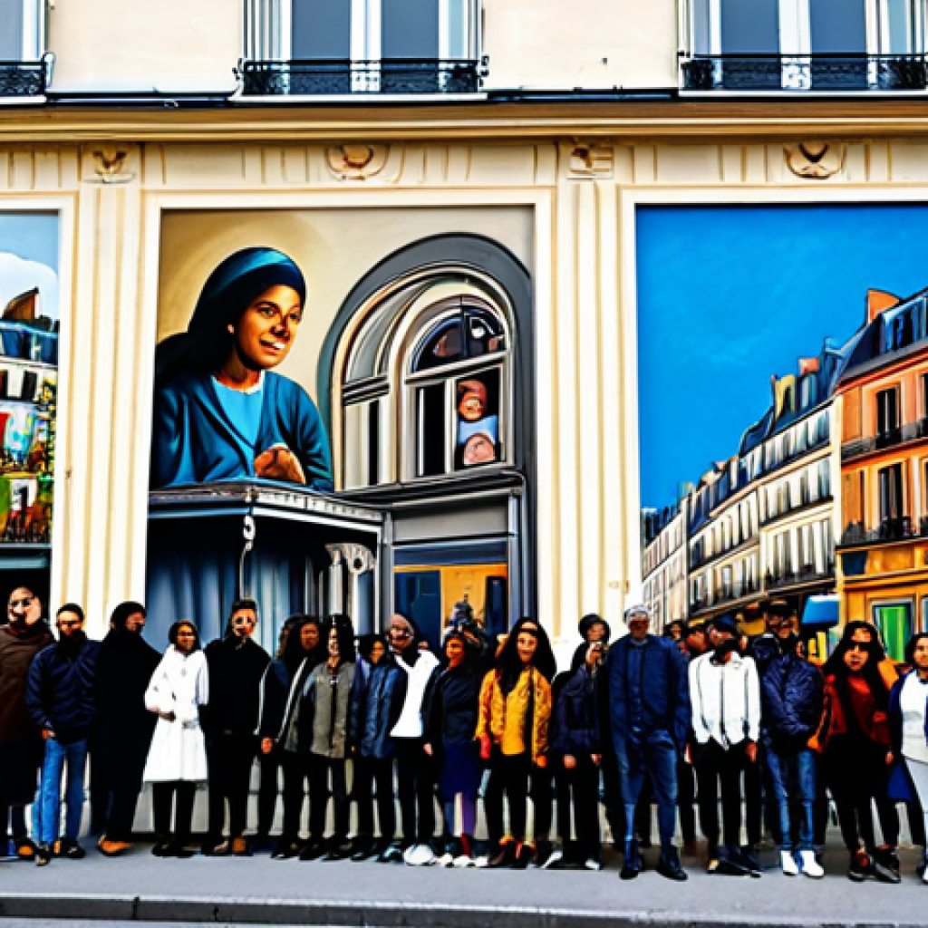 벽화여행 도시 재생과 벽화 - Mural & Community**

"A vibrant mural depicting local history and community values in a Parisian nei...