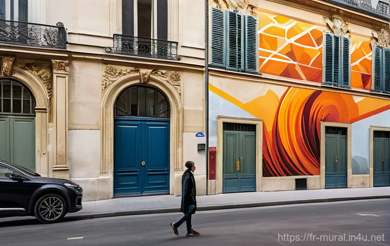 벽화여행의 오프라인과 온라인 마케팅 - **Prompt 1: Immersive Discovery in Paris**
    "A young adult, elegantly dressed in contemporary Par...